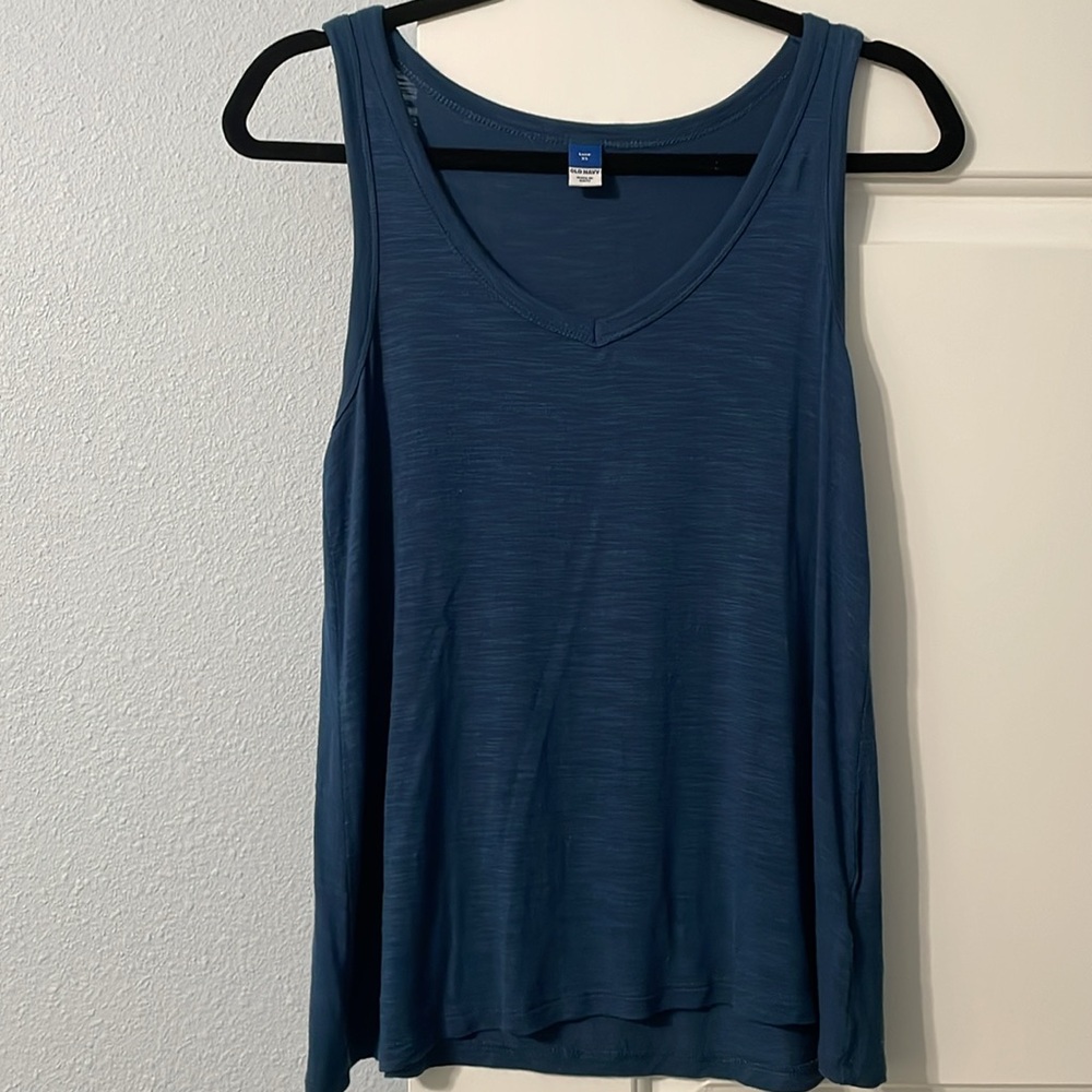 Old Navy Asymmetrical Blue Sleeveless Tank Top